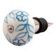Turquoise Leaf Floral Ceramic Wine Stopper